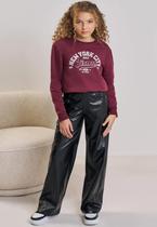 Blusa Manga Longa Vinho New York Menina Vic Vicky