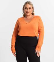 Blusa Manga Longa Visco Tricot Secret Glam Laranja Blusa Manga Longa Visco Tricot Secret Glam Laranja