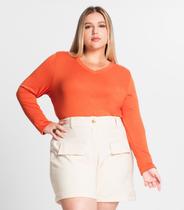 Blusa Manga Longa Visco Tricot Secret Glam Laranja Blusa Manga Longa Visco Tricot Secret Glam Laranja