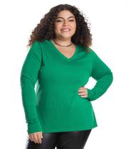 Blusa Manga Longa Visco Tricot Secret Glam Verde Blusa Manga Longa Visco Tricot Secret Glam Verde