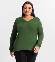 Blusa Manga Longa Visco Tricot Secret Glam Verde Blusa Manga Longa Visco Tricot Secret Glam Verde