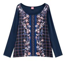 Blusa Manga Longa Viscolycra Malwee Wee Plus Size Ref: 65779