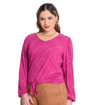 Blusa Manga Longa Viscotorcion Secret Glam Rosa