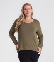 Blusa Manga Longa Viscotorcion Secret Glam Verde