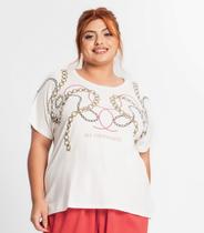 Blusa Manga Morcego Feminina Plus Size Secret Glam Bege