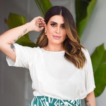 Blusa Manga Oversize Viscose Maquinetada Plus Size 42 Ao 52