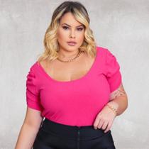 Blusa Manga Princesa Canelada Plus Size