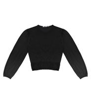Blusa MangaLonga Juvenil Feminino Minty Preto Blusa MangaLonga Juvenil Feminino Minty Preto