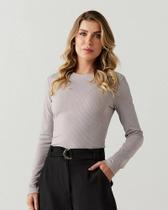 Blusa Mangas Longas Malha Canelada