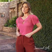 Blusa Maria Izabel Inicial A - Areia Blusa Maria Izabel Inicial A - Areia