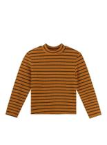 blusa marrom com listas preta