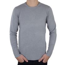 Blusa Masculina Broken Rules Sueter Tricot Cinza Claro - 590