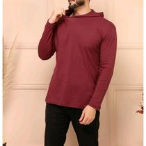 Blusa masculina com capuz manga longa macia