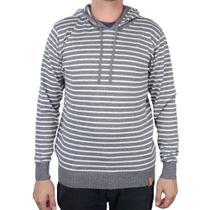 Blusa Masculina Darluam Listrado com Capuz Cinza - 4021