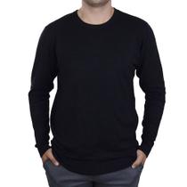 Blusa Masculina Delkor Plus Size Sueter Tricot Preta - 59803