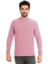 Blusa Masculina Gola Alta Anistia Slim com Elastano Rosê