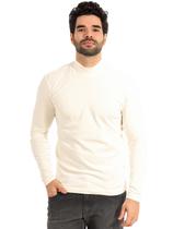 Blusa Masculina Gola Alta Anistia Slim Elastano Off White Blusa Masculina Gola Alta Anistia Slim Elastano Off White