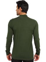 Blusa Masculina Gola Alta Anistia Slim Fit Manga Longa Lisa Algodão Elastano Premium