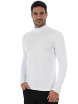 Blusa Masculina Gola Alta Slim Com Elastano Anistia Branca Blusa Masculina Gola Alta Slim Com Elastano Anistia Branca