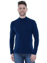 Blusa Masculina Gola Alta Slim Com Elastano Anistia Marinho Blusa Masculina Gola Alta Slim Com Elastano Anistia Marinho
