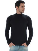 Blusa Masculina Gola Alta Slim Com Elastano Anistia Preta Blusa Masculina Gola Alta Slim Com Elastano Anistia Preta