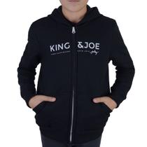 Blusa Masculina Juvenil KingJoe Moletom Apeluciada Capuz Preta MO1020