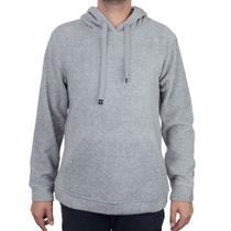 Blusa Masculina Lado Avesso Moletom Regular Fit Cinza Mescla