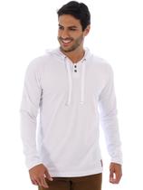 Blusa Masculina Manga Longa Com Capuz Confort Branca