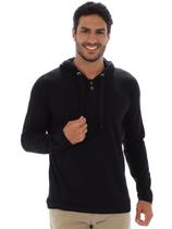 Blusa Masculina Manga Longa Com Capuz Confort Preto Blusa Masculina Manga Longa Com Capuz Confort Preto