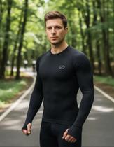 Blusa Masculina Manga Longa Com Luva Via Ello Proteção UV Treino Trabalho Academia Esportiva