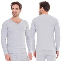 Blusa Masculina Manga Longa Gola V Tecido Canelado Básica e Confortável Segunda Pele Ribana Adulto Blusa Masculina Manga Longa Gola V Tecido Canelado Básica e Confortável Segunda Pele Ribana Adulto