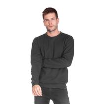 Blusa Masculina Moletom Básica Comfort Chumbo