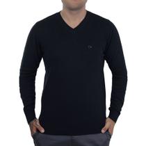Blusa Masculina Ogochi Sueter Tricot Slim Preta - 00551 Blusa Masculina Ogochi Sueter Tricot Slim Preta - 00551