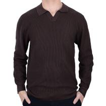 Blusa Masculina Pellini Tricot Gola Polo Marrom Café CAM166 Blusa Masculina Pellini Tricot Gola Polo Marrom Café CAM166