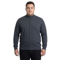 Blusa Masculina Plus Size Gola Alta com Zíper Delkor Blusa Masculina Plus Size Gola Alta com Zíper Delkor