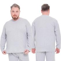 Blusa Masculina Plus Size Manga Longa Gola V Tecido Canelado Básica Confortável Segunda Pele Ribana Blusa Masculina Plus Size Manga Longa Gola V Tecido Canelado Básica Confortável Segunda Pele Ribana