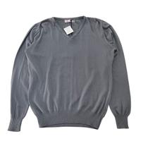Blusa Masculina Suéter Tricot Básico Cinza Gola V Tamanho PP e P Blusa Masculina Suéter Tricot Básico Cinza Gola V Tamanho PP e P