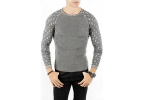 Blusa Masculino Trico Cinza Manga Longa 08079
