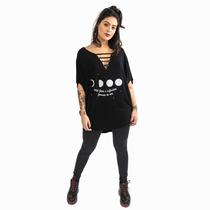 Blusa Max Camiseta Estampa Fases Da Luas Moda Feminina Blusa Max Camiseta Estampa Fases Da Luas Moda Feminina