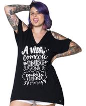 Blusa Max Sob Leg Gola V Buraco No Ombro Estampada Blusa Max Sob Leg Gola V Buraco No Ombro Estampada