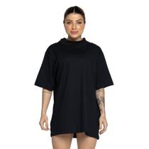 Blusa Max T-Shirt Algodão Vekyo Gola Alta Oversized Básica Moda Casual Feminina Blusa Max T-Shirt Algodão Vekyo Gola Alta Oversized Básica Moda Casual Feminina