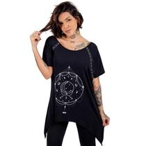 Blusa Maxi Feminina Assimétrica Estampa Mandala Despojada Blusa Maxi Feminina Assimétrica Estampa Mandala Despojada