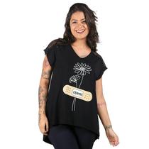Blusa maxi mullet flower cure tela Blusa maxi mullet flower cure tela