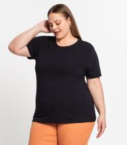 Blusa Meia Malha Básica Plus Size Feminina Kohmar Preto