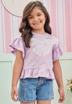 Blusa Meia Malha Borboleta Infanti