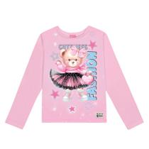Blusa Menina Cinti Térmica Estampa Ursinha e Strass Rosa Tamanho:4 Blusa Menina Cinti Térmica Estampa Ursinha e Strass Rosa Tamanho:4
