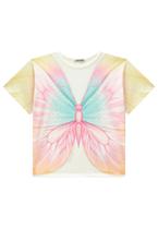 Blusa Menina Estampada Borboleta Manga Curta