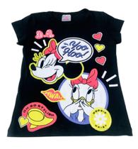 Blusa Menina Infantil Manga Curta Minnie E Margarida