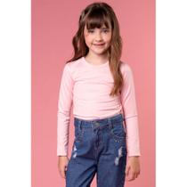 Blusa Menina Kukiê em Malha Térmica na cor Rosa