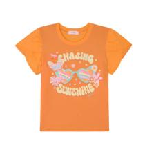 Blusa Menina Kukiê em Meia Malha Estampa Borboletas